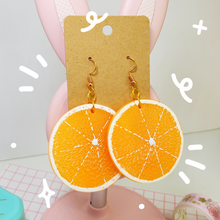 Load image into Gallery viewer, Orange Slice Earrings