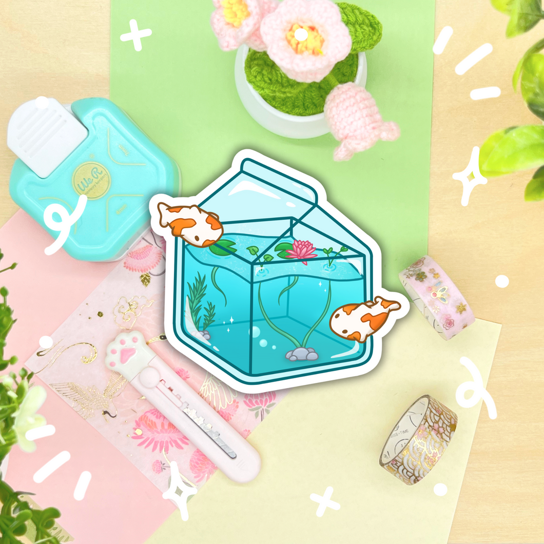 Koi Pond Carton Sticker