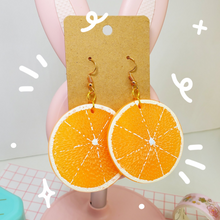 Load image into Gallery viewer, Orange Slice Earrings
