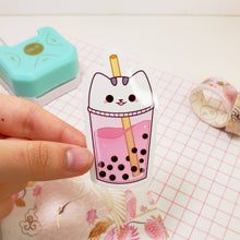 Load image into Gallery viewer, Strawberry Squish Boba Waterproof Sticker
