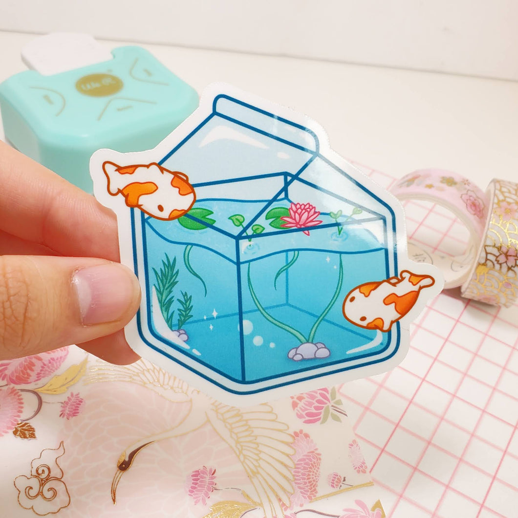 Koi Pond Carton Sticker